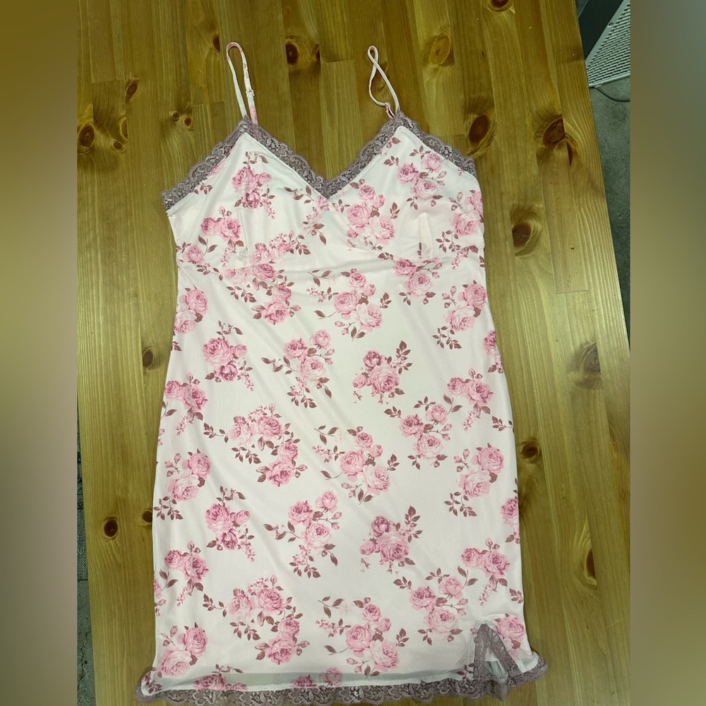 Wild Fable Pink Floral Lace Mini Dress